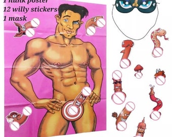 Giant Hunk Game Poster, Bachelorette Party Game, Bridal Shower Game, Funny Girls Night Game, Engagement Adult Party Game