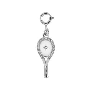 Tennis Racquet Charm Bracelet Silver