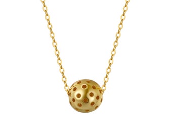 Pickleball Belle Ball Gold Pendant Necklace