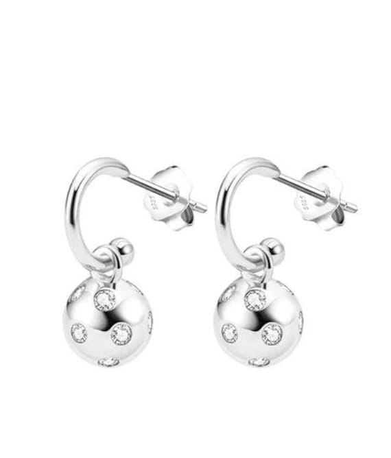 Pickleball Huggie Hoop Silver Earrings