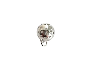 Pickleball Ball Charm Silver with jump ring