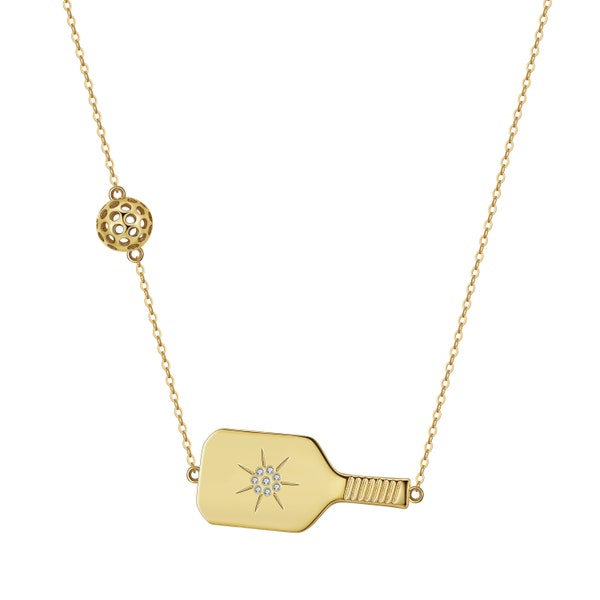 Pickleball The Cross Court Gold Pickleball Necklace