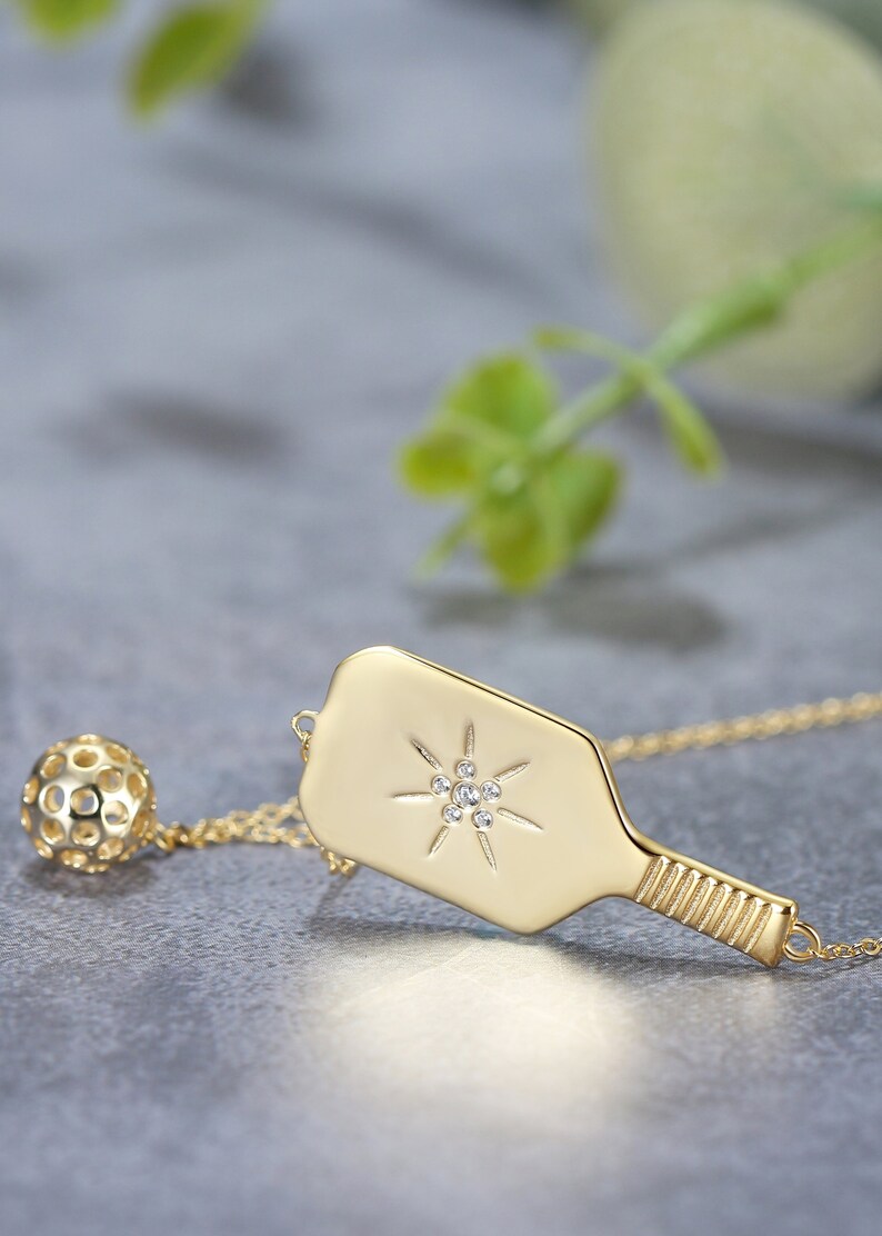 The shops Dinker Pickleball Necklace in Gold