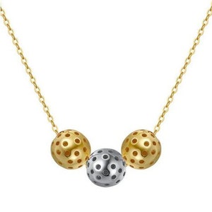 Pickleball Trio Three Ball Necklace G/S