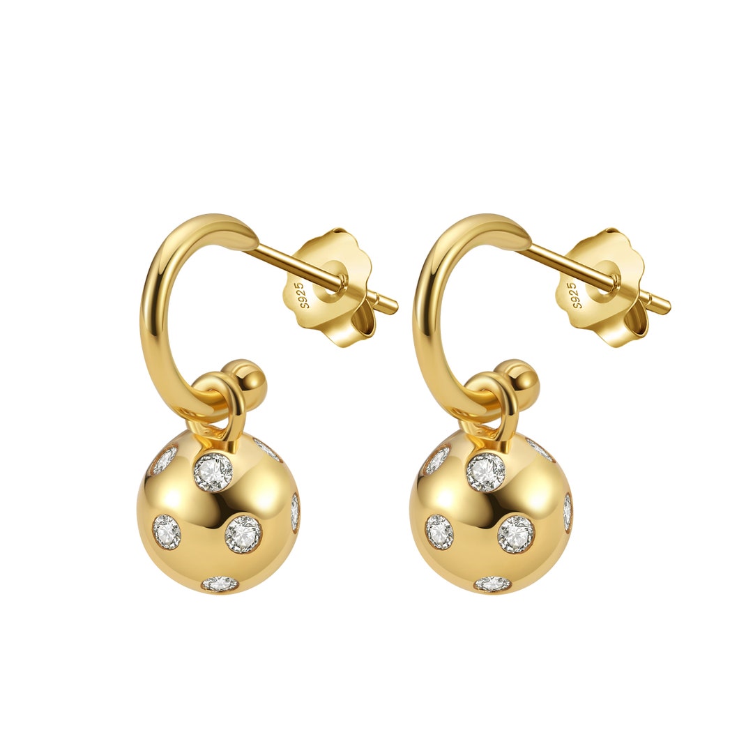 Pickleball Huggie Hoop Gold Earrings
