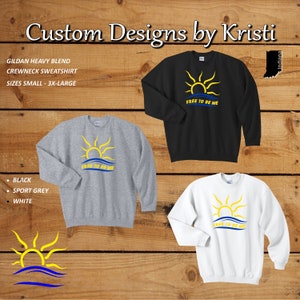 Naturist Symbol "Free To Be Me" (Large on Front) Unisex Crewneck Sweatshirt  - Naturist / Nudists! - 3 options