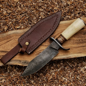 16 Inches Handmade spring steel juan padillo replica antique bowie knife| Vintage bowie knife with bone handle