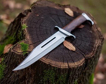 Handmade Bowie Knife | 10" Stainless Steel Blade, Hardwood Handle