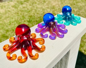 Harz Oktopus - Handgemachtes Geschenk - Bunte Oktopus Skulptur - Maritime Dekoration - Coole Meeresbewohner - Geschenk für Kinder, Mama, Papa, mich selbst