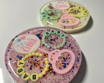 Fun and Functional Coasters for Baby Shower, Birthdays, or Nails Enthusiasts - Perfect Housewarming or Kids Decor Gift - Epoxy Resin Custom