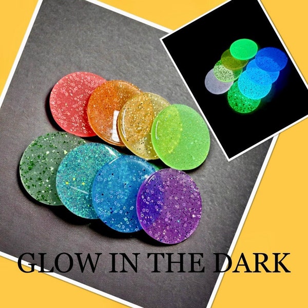 Aurora Glow Coaster Set - Galaxy-inspired Glow in the Dark Epoxy Resin Glitter Coasters - Neon resin Decor for party