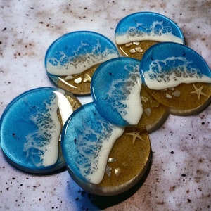 Ocean Resin Art: Cheese Board, Serving Tray & Coasters Stylish Lazy Susan Perfect Gift Idea image 9