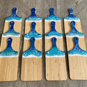 Ocean Cheese board, resin SMALL charcuterie board, wooden epoxy resin beach tray, anniversary, birthday, housewarming, Mother&#39;s Day Gifts