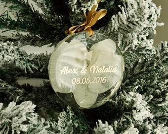 Custom Christmas Ornament with Preserved Flowers