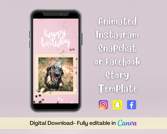 Birthday Story Template for Instagram Facebook Snapchat for - Etsy