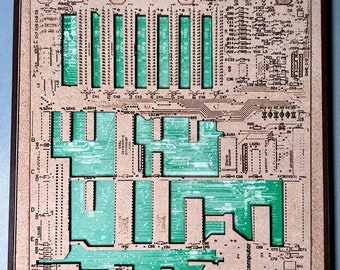 Apple IIe dual-layer motherboard art