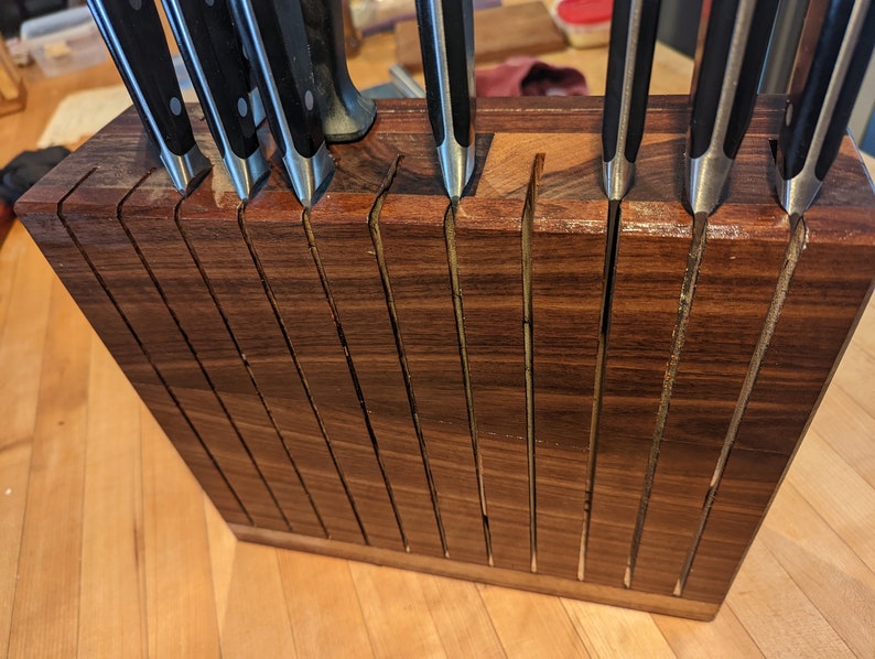 Bookmatched Walnut Knife Block Etsy