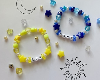 Sun and Moon Matching Best Friends Couples Kandi Bracelets Emo Kidcore Beaded Goth Aesthetic