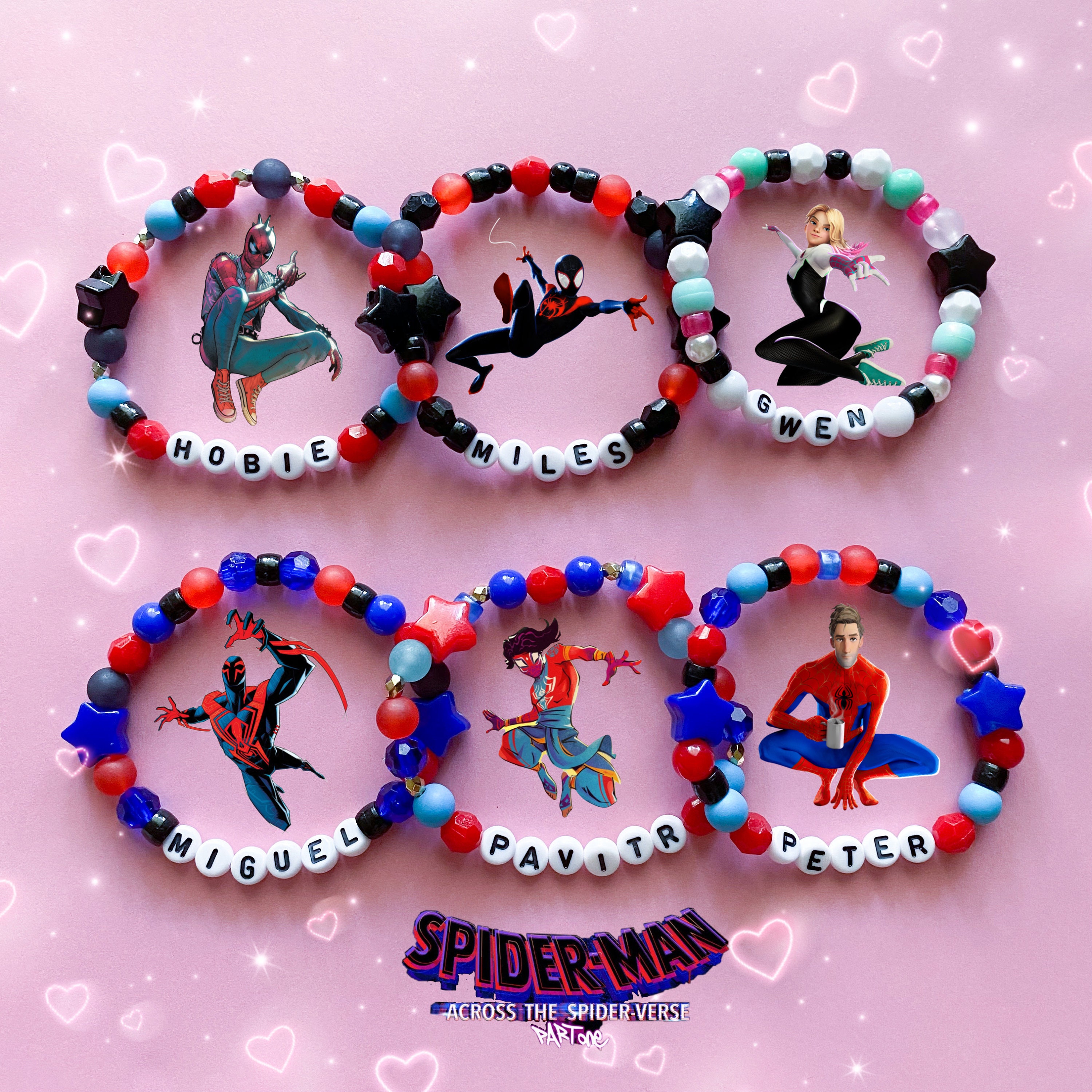 Spiderman Across the Spiderverse Kandi Bracelets Marvel Miles Etsy