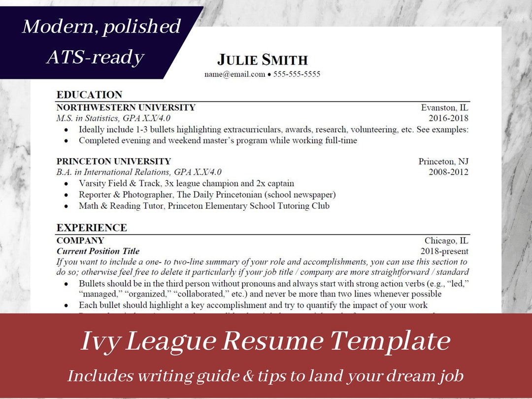 Ivy League Resume Template With Tips And Writing Guidance Editable ivy-league-resume-template-with-tips-and-writing-guidance-editable