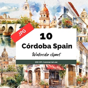 Córdoba Spain clipart, 10 High quality JPG, Commercial use, Instant download, Spanish cities, Vacation, Holidays, City, Trip, Holidays, Art