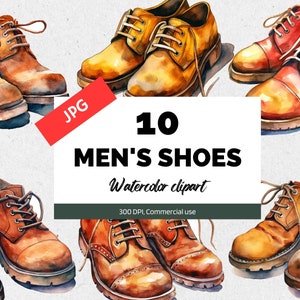 Men&#39;s shoes clipart, 10 High quality JPGs, Commercial use, Instant download, Fashion clip art, Men&#39;s dress shoes, Oxford, Loafers, Footwear