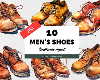 Herenschoenen clipart, 10 JPG's van hoge kwaliteit, Commercieel gebruik, Instant download, Mode illustraties, Herenschoenen, Oxford, Loafers, Schoeisel