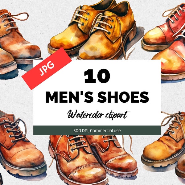 Men's shoes clipart, 10 High quality JPGs, Commercial use, Instant download, Fashion clip art, Men's dress shoes, Oxford, Loafers, Footwear