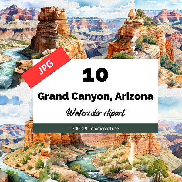 Grand Canyon, Arizona clipart, 10 High quality JPGs, Commercial use, Instant download, Desert, River, America, American, USA, Road trips