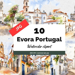 Evora Portugal clipart, 10 High quality JPG, Commercial use, Instant download, Portuguese, City, Cities, Europe, Travel, Vacation, Holidays