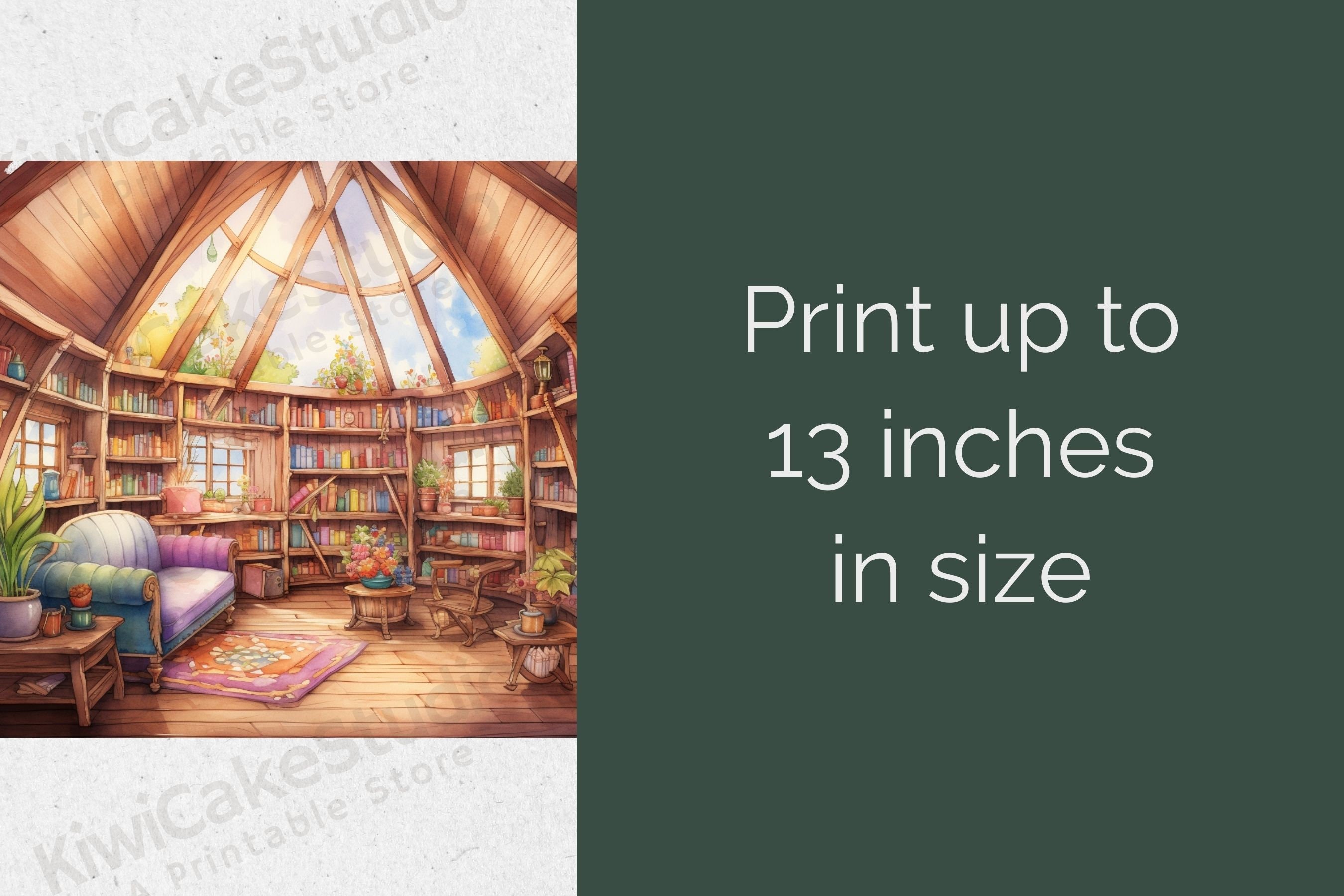 Cottagecore Library Clipart 10 High Quality Jpgs Commercial - Etsy