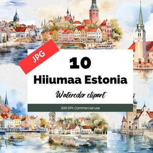 Hiiumaa Estonia clipart, 10 High quality JPGs, Commercial use, Instant download, Card making, Estonian city, European cities, Travel, Trip