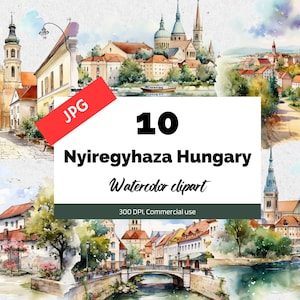 Nyiregyhaza Hungria clipart, 10 JPG de alta qualidade, uso comercial, download instantâneo, húngaro, cidades, Europa, viagem, férias, viagem, cidade