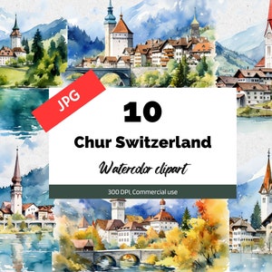 Chur Schweiz Clipart, 10 hochwertige JPG, Kommerzielle Nutzung, Sofort download, Schweiz, Urlaub, Ferien, Schweizer Reise, Scrapbook, Reise