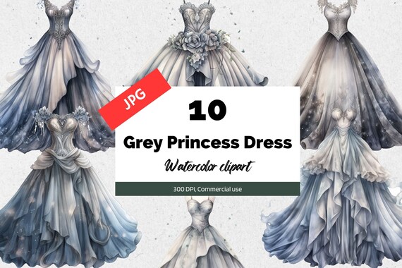 open lace back dress Enchanted Pearl Gray Blue Princess Dress main image 0
