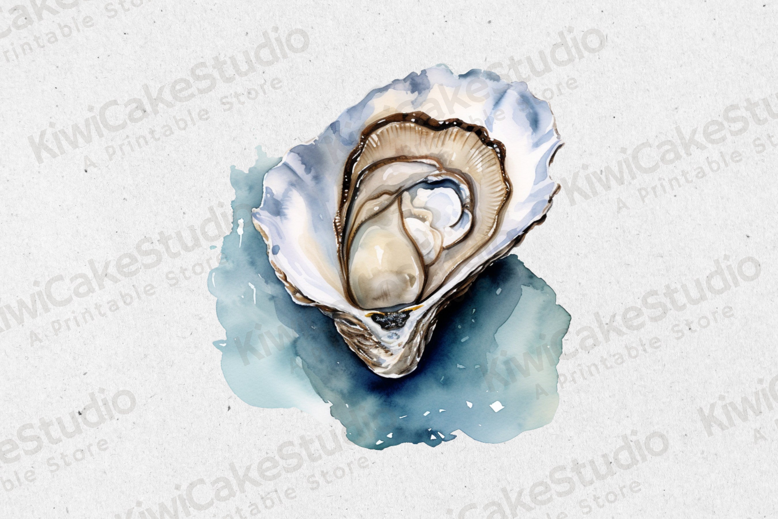 Watercolor Oyster Theme Clipart, 10 High Quality Jpgs, Commercial Use ...
