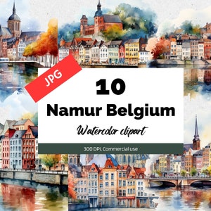 Namur Belgium clipart, 10 High quality JPG, Commercial use, Instant download, Card making, European travel, Belgian, Travel, Holidays, Trip