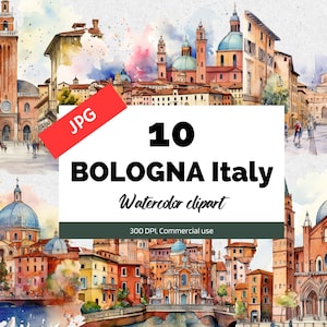 BOLOGNA Italien Clipart, 10 hochwertige JPGs, kommerzielle Nutzung, Sofort-Download, Stadtbild, Italienische Stadt, Europäische Städte, Stadt, Kartenherstellung