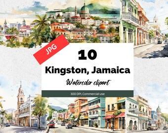 Kingston, Jamaica clipart, 10 High quality JPGs, Commercial use, Instant download, African, Black people, Travel, Vacation, Postcards, Craft