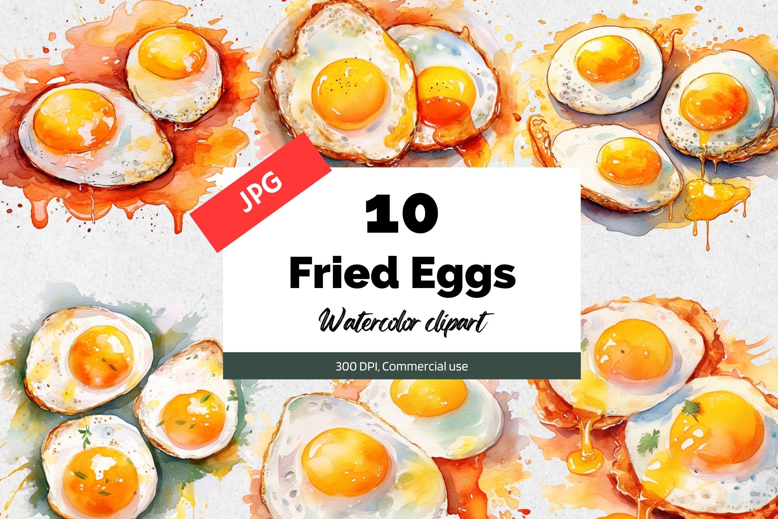 Watercolor Fried Egg, Watercolor, Clip Art, Hand PNG Transparent Image and  Clipart for Free Download