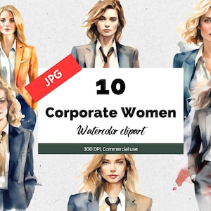 Corporate Frauen in Anzug Clipart, 10 Hochwertige JPGs, Kommerzielle Nutzung, Sofortiger Download, Geschäftsfrauen, Interview, Girlboss, Weibliche Chefin