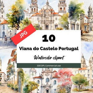 Viana do Castelo Portugal clipart, 10 High quality JPG, Commercial use, Instant download, Portuguese, Cities, Europe, Travel, Vacation, Trip