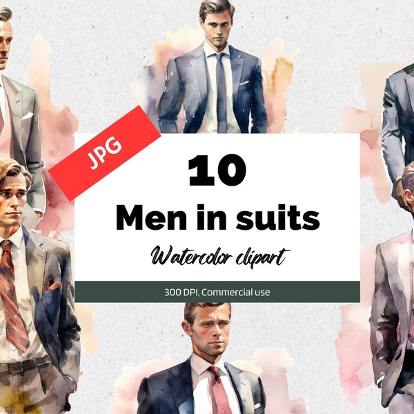 Corporate men in suit clipart, 10 High quality JPGs, Commercial use, Instant download, Business men, Suits clip art, Handsome men, Interview