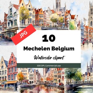 Malines Belgique clipart, 10 JPG de haute qualité, Utilisation commerciale, Téléchargement instantané, Fabrication de cartes, Voyage européen, Belge, Voyage, Vacances