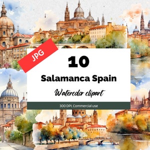 Salamanca Spain clipart, 10 High quality JPG, Commercial use, Instant download, Spanish cities, Vacation, Holidays, City, Trip, Holidays