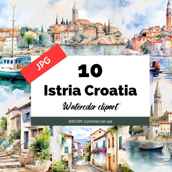 Istria Croatia clipart, 10 High quality JPG, Commercial use, Instant download, Croatian cities, Vacation, Holidays, City, Trip, Holidays