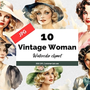 Vintage woman clipart, 10 High quality JPGs, Commercial use, Instant download, Vintage women, Victorian girl, Vintage wife, Victorian wife