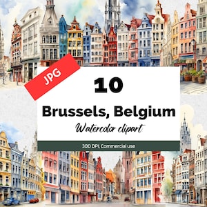 Imágenes prediseñadas de Bruselas Bélgica, 10 JPG de alta calidad, Uso comercial, Descarga instantánea, Vacaciones europeas, Ciudades, Paisaje urbano, Vacaciones, Viajes