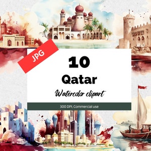 Katar, Staat Katar Clipart, 10 hochwertige JPGs, kommerzielle Nutzung, Sofortiger Download, Arabische Halbinsel, Naher Osten, Kartenherstellung, Reisen