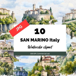 San Marino Italien Clipart, 10 hochwertige JPG, kommerzielle Nutzung, Sofort-Download, Stadtbild, Italienische Stadt, Europäische Städte, Europa, Reisen